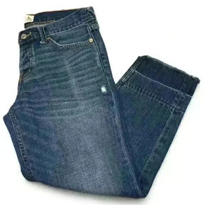 Abercrombie & Fitch Boyfriend Straight Jeans Women's Size 4 Blue Distressed